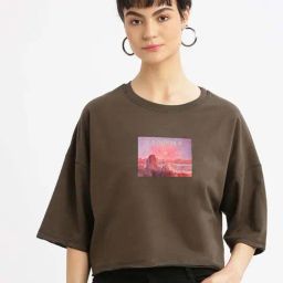 SHOWOFF Green Cotton Printed T-Shirt-image-71