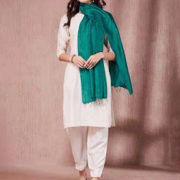 Fabindia Green Silk Stole-picture-47