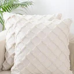 Jamio Firati White Cotton Tufted Embroidery Cushion Cover-picture-45