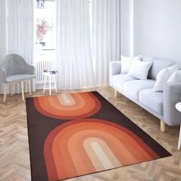 Presto Orange & Brown Polyester Washable Carpet-image-7