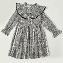 Bella Moda Kids Grey & White Printed Full Sleeves Fit & Flare Dress-15
