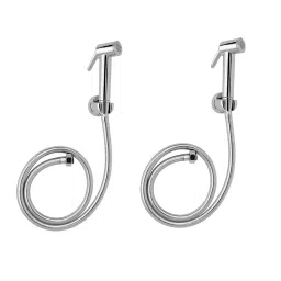 CLINTON Lyric Health Faucet with Hose Pipe 1.5 m Stainless Steel, Rubber Chrome Finish (Pack of 2)-image-80