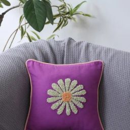 Jamio Firati Dark Pink Cotton Tufted Embroidery Cushion Cover-image-37