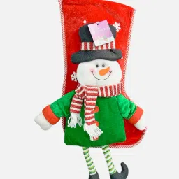 Little Surprise Box Christmas D¿cor Red Unisex Glitter Snowman Christmas Stocking For Gifts-image-34