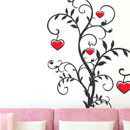 LANSTICK Black & Red Printed Self Adhesive Wall Sticker-image-42