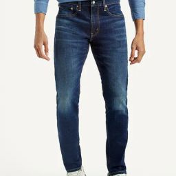 Levi's Dark Indigo Cotton Slim Tapered Fit Jeans-image-56