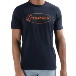 Lindbergh Navy Regular Fit T-Shirt-image-3