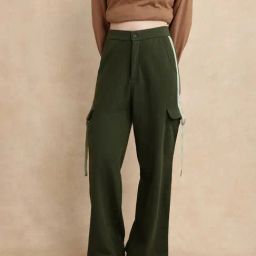 RAREISM Olive Cotton Solid Trackpants-image-68