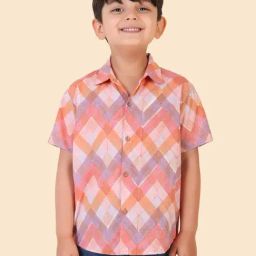 Fabindia Kids Multicolor Printed Shirt-image-13