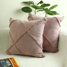 Jamio Firati Pink Cotton Tufted Embroidery Cushion Cover - Set of 2-image-97