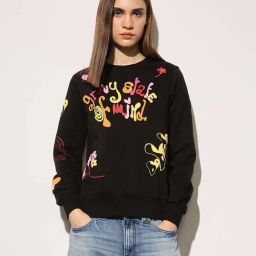 Only Black Regular Fit Printed Sweatshirt-image-70