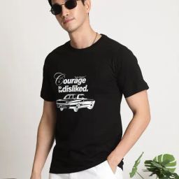 Ivoc Men Black Graphic Print T-Shirt-image-1