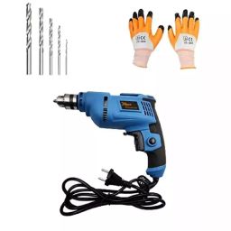 Hillgrove Electric Drill Machine with Gloves and 5 Pcs HSS Drill Bit Set HGCM076 500W 10 mm-1