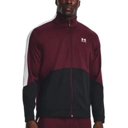 Under Armour Maroon Loose Fit Colour Block Sports Jacket-picture-1