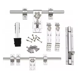 Jasvik Door Kit Stainless Steel Free Size Silver 10 cm Length for Home & Office Use, DK-FLOWER-02-image-27
