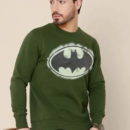 Free Authority Green Regular Fit Batman Printed Sweatshirt-image-21