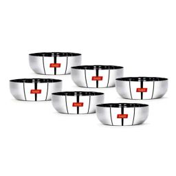 Sumeet Silver Stainless Steel Plates - Set of 6-48