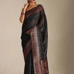 Soch Black Other Woven Design Saree With Unstitched Blouse-image-90