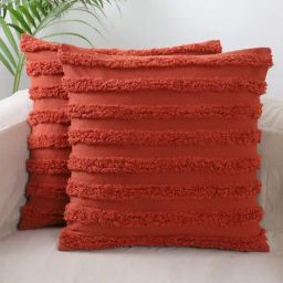 Jamio Firati Orange Cotton Tufted Embroidery Cushion Cover - Set of 2-image-25