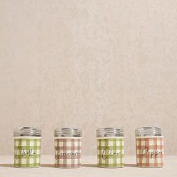Westside Home Multicolour Gingham Checkered Spice Canister (Set of 4)-26