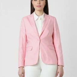 Van Heusen Pink Cotton Regular Fit Blazer-image-92