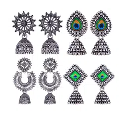 Sangria Silver-Plated Alloy Earrings-65