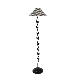 Tucasa TC-136 56 Inch Chevron Print Floor Lamp with Metal Base-image-2