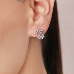 Zavya 925 Sterling Silver Abstract Radiance Rhodium-Plated Earrings-image-98