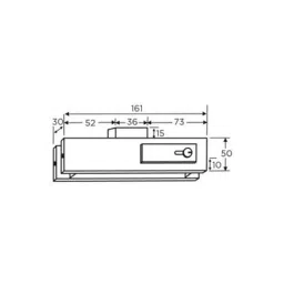 Ozone Black Matt Finish Corner Patch Lock with Strike Plate OPL-1 STD BM image 2