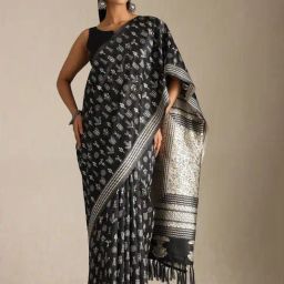 Soch Black Other Printed Saree With Unstitched Blouse-image-28