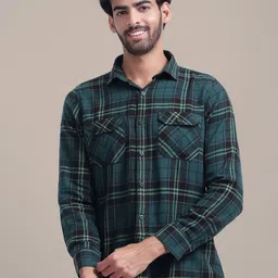 AMSWAN Men Tartan Checks Opaque Checked Casual Shirt-picture-25