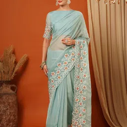 yourwish Sequinned Organza Saree-image-72