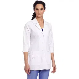 Youth Robe YR 3/4 Sleeve White Cotton Lab Coat for Women (Size M)-image-96
