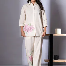 Readiprint Floral Embroidered Shirt With Trousers-picture-26