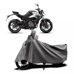 Auto Pearl Two Wheeler Cover with Bag for CFMoto 400NK BS6, Silver-image-82