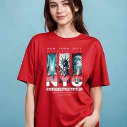 SMARTEES Graphic Printed Round Neck Drop-Shoulder Sleeves Cotton Oversized T-shirt-image-37