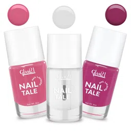 GLAM21 Set of 3 Nail Tale Quick Dry Nail Paint 9 ml each - Shades 05+08+18-29