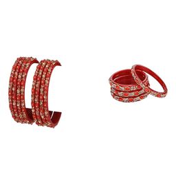 SOMIL Set Of 12 Glass Artificial Stones & Beads Bangles-picture-31