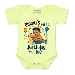 Arvesa Kids-Unisex Yellow Cotton Rompers-picture-1