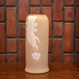 curiocasa Palmistry Beige & White Self Designed Ceramic Flower Vase-11