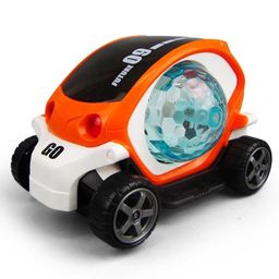 VGRASSP Bump and Go Action 360 Degree Rotating Battery Operated Future Stunt Car Toy for Kids - with Beautiful And Colorful 4D Lights and Dynamic Music (Orange)-24