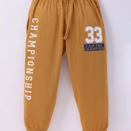Taeko Single Jersey Knit Full Length Lounge Pant With Text Print - Golden-image-82