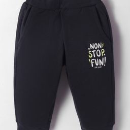 Zero Knit Full Length Text Printed Fleece Pant - Charcoal Grey-78