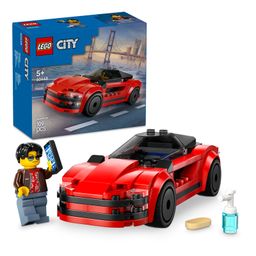 LEGO City Red Sports Car Supercar Toy Vehicle Set 109 Pieces - 60448-6