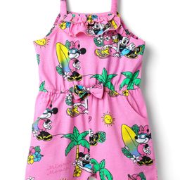 Babyhug Disney Single Jersey Knit Sleeveless Jumpsuit With Minnie Mouse Family Print - Pink-picture-31