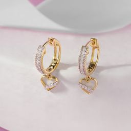 Mia by Tanishq 14KT Gold Natural Diamond Hoop Earrings - 3.019 g-picture-16