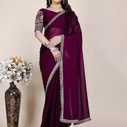 MADHUR HAND WORK ART Sequinned Tissue Saree-picture-50