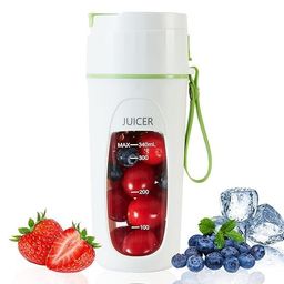 mijilix Portable Juice Blender Bottle, Mini Mixer, Small Juicer, Cordless, Smoothie, Crushing Ice, Fruits and Vegetables, Multi-Purpose, 10 Blades, 11.4 fl oz (340 ml) (Multicolour) image 2