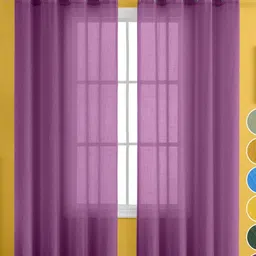 THE LINEN COMPANY Purple Set of 2 Sheer Long Door Curtain-picture-44