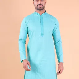 AURIK Men Mandarin Collar Thread Work Kurta-image-53